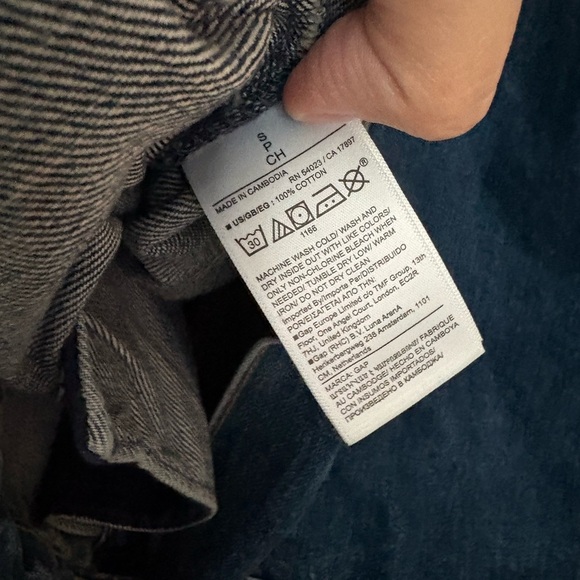 GAP Dark Blue Denim Jacket oversized size S NWT 100% cotton - Picture 5 of 7